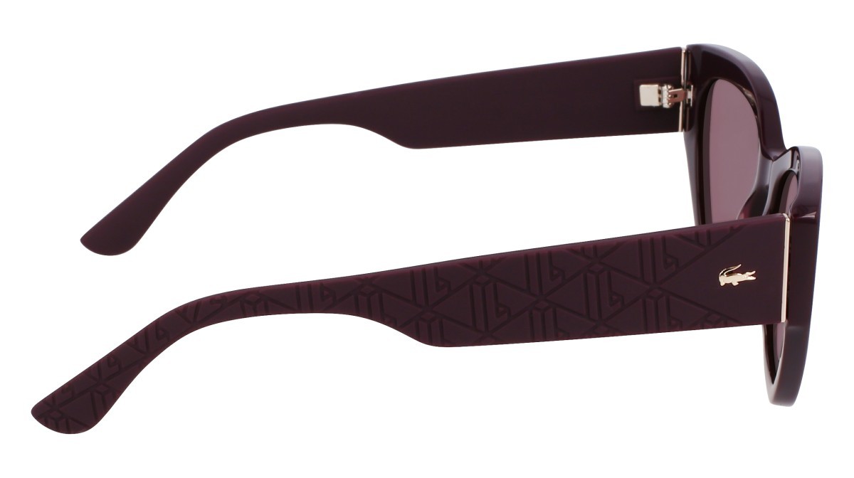 Sunglasses Lacoste L6047S (601) color burgundy shape rectangle lenses solid wine