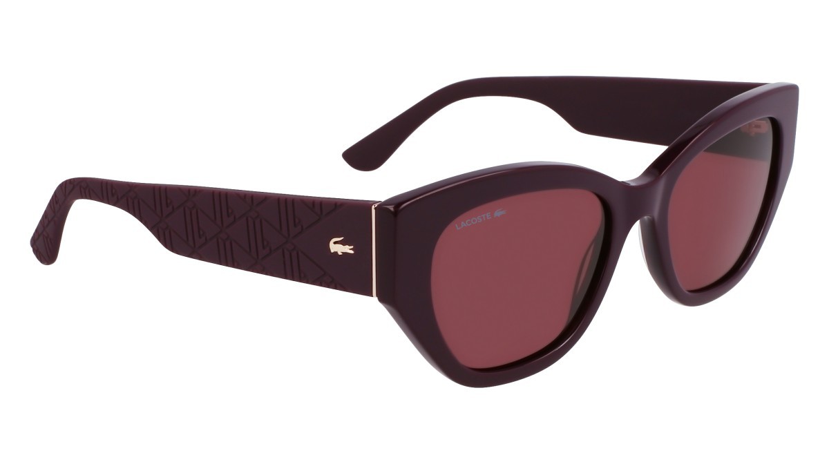 Sunglasses Lacoste L6047S (601) color burgundy shape rectangle lenses solid wine