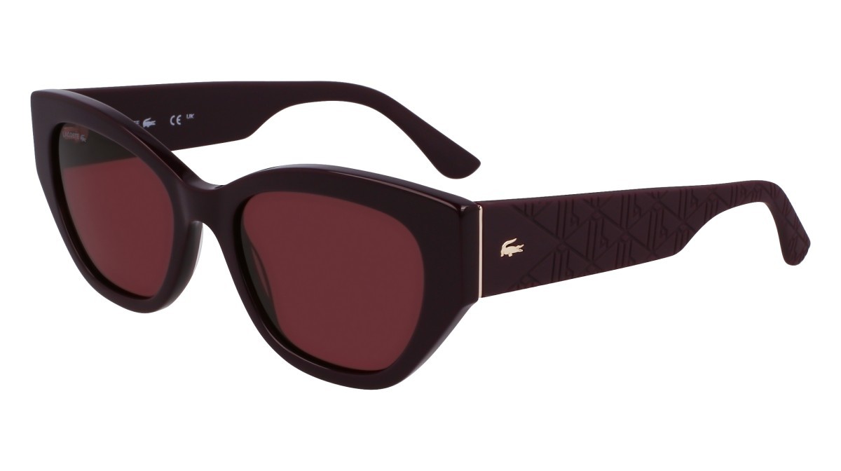 Sunglasses Lacoste L6047S (601) color burgundy shape rectangle lenses solid wine