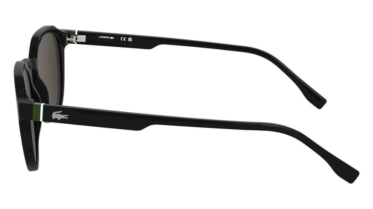 Sunglasses Lacoste L6052S (001) color black shape rectangle lenses solid brown