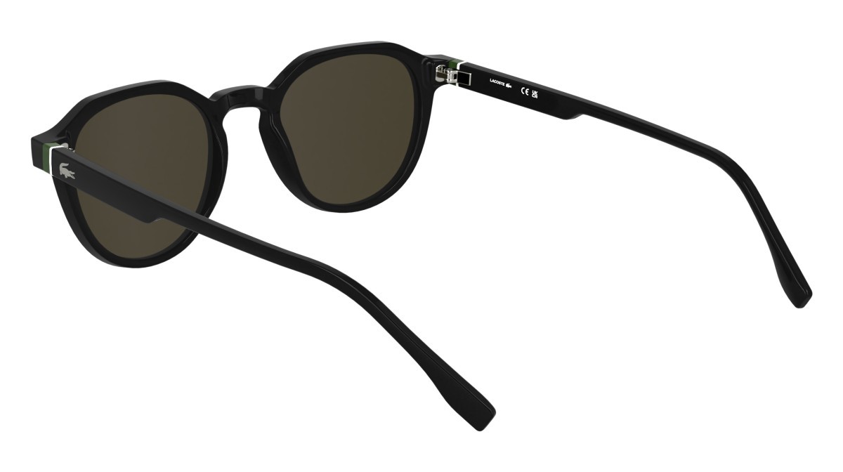 Sunglasses Lacoste L6052S (001) color black shape rectangle lenses solid brown