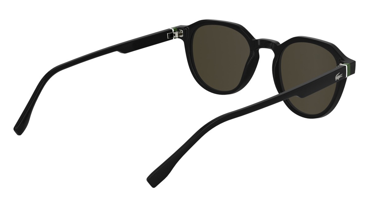 Sunglasses Lacoste L6052S (001) color black shape rectangle lenses solid brown