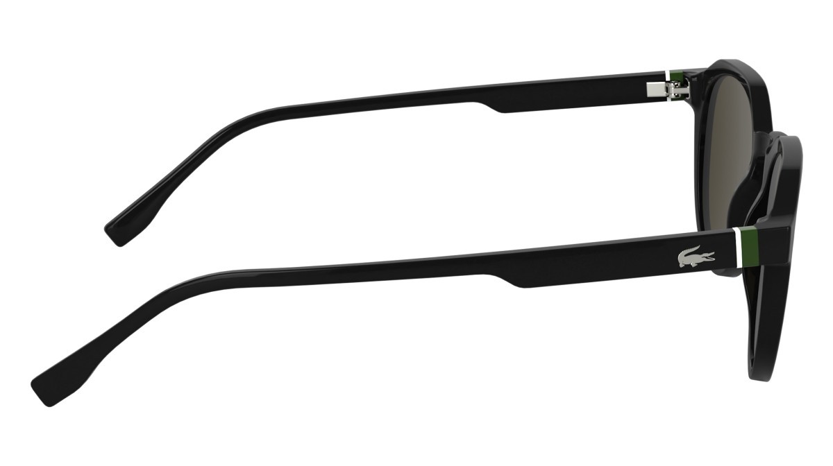 Sunglasses Lacoste L6052S (001) color black shape rectangle lenses solid brown