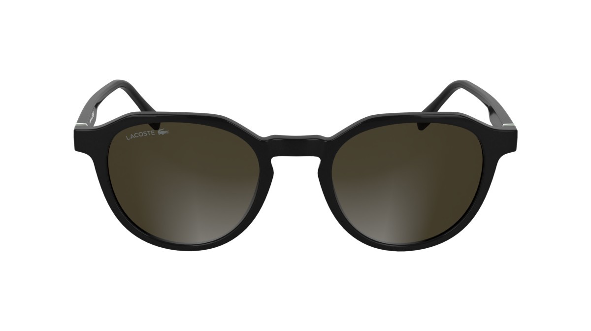 Sunglasses Lacoste L6052S (001) color black shape rectangle lenses solid brown