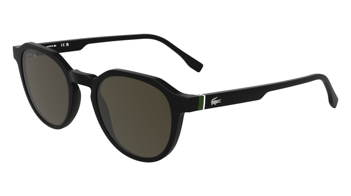 Sunglasses Lacoste L6052S (001) color black shape rectangle lenses solid brown