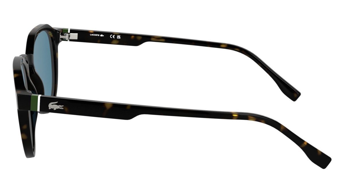 Sunglasses Lacoste L6052S (214) color havana shape rectangle lenses solid petrol
