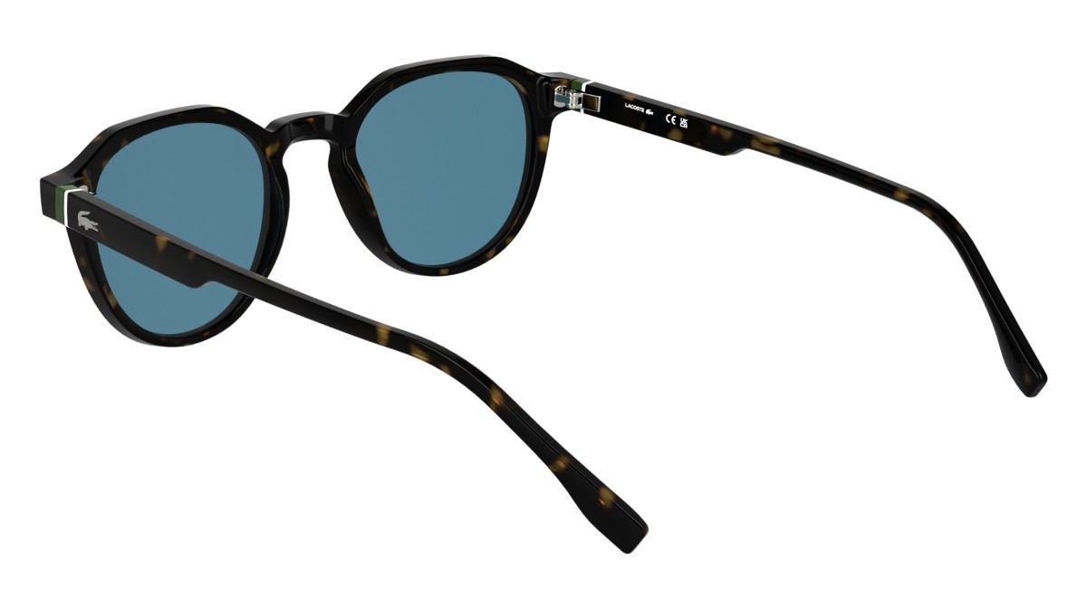 Sunglasses Lacoste L6052S (214) color havana shape rectangle lenses solid petrol