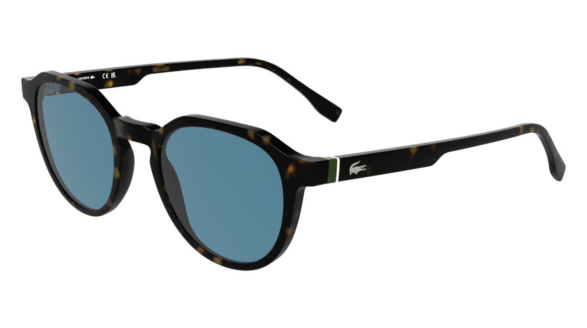 Sunglasses Lacoste L6052S (214) color havana shape rectangle lenses solid petrol