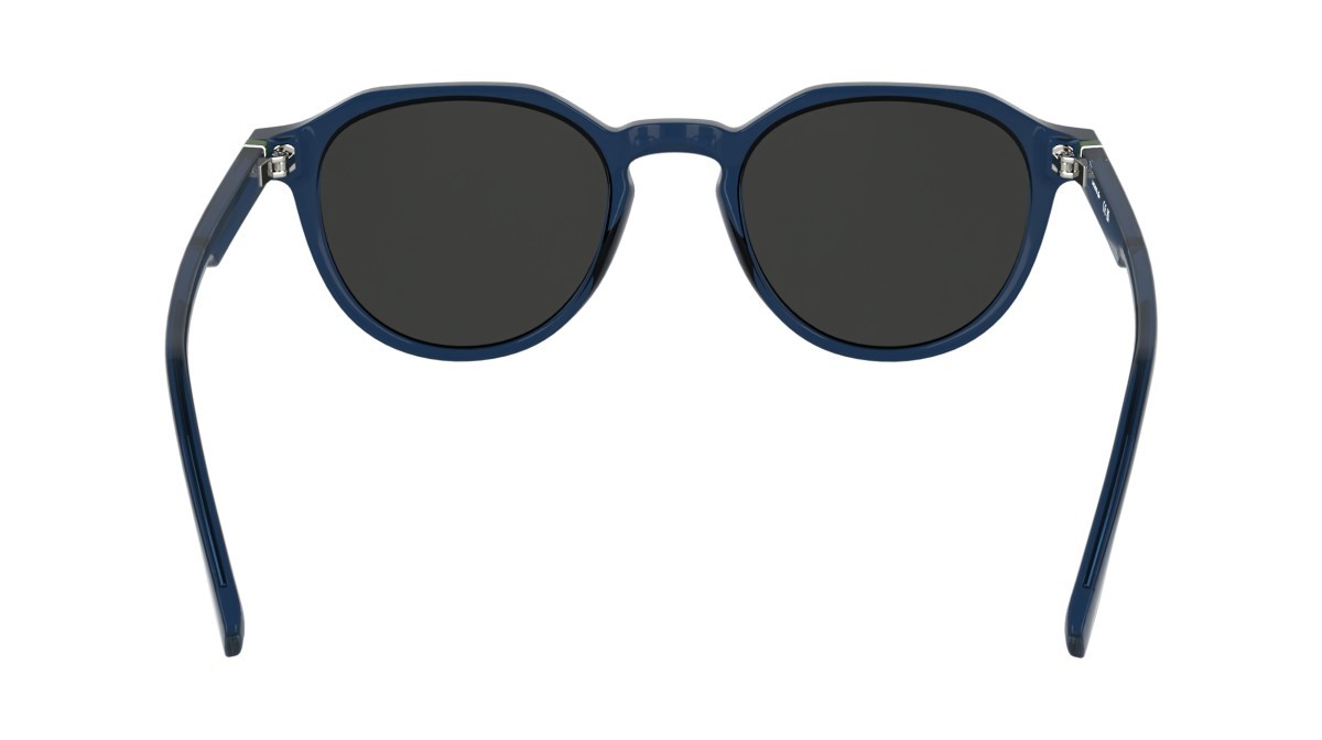 Sunglasses Lacoste L6052S (410) color transparent blue shape rectangle lenses solid grey