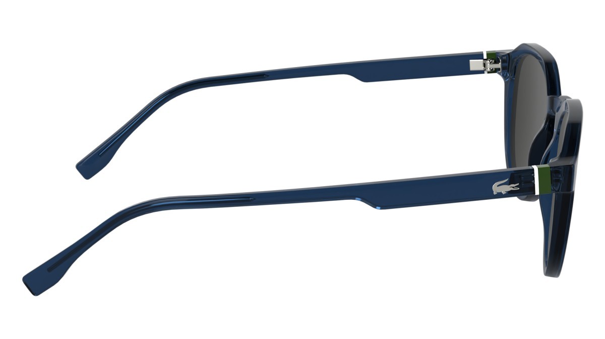 Sunglasses Lacoste L6052S (410) color transparent blue shape rectangle lenses solid grey