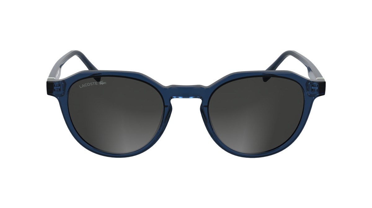 Sunglasses Lacoste L6052S (410) color transparent blue shape rectangle lenses solid grey