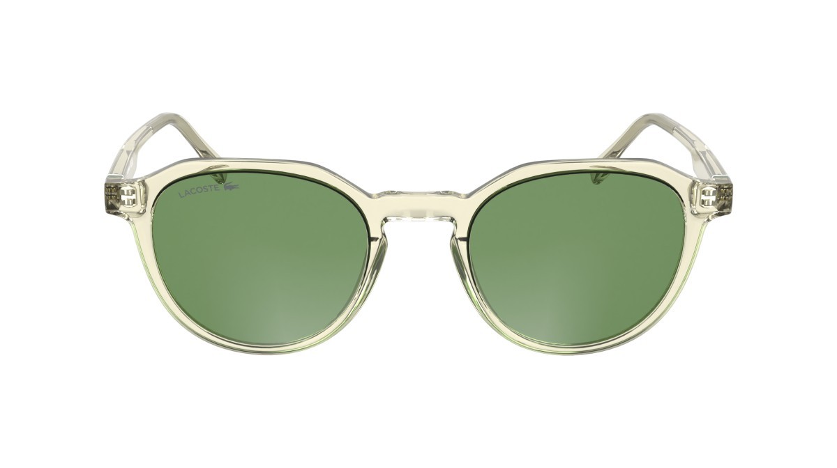 Sunglasses Lacoste L6052S (750) color transparent yellow shape rectangle lenses solid green