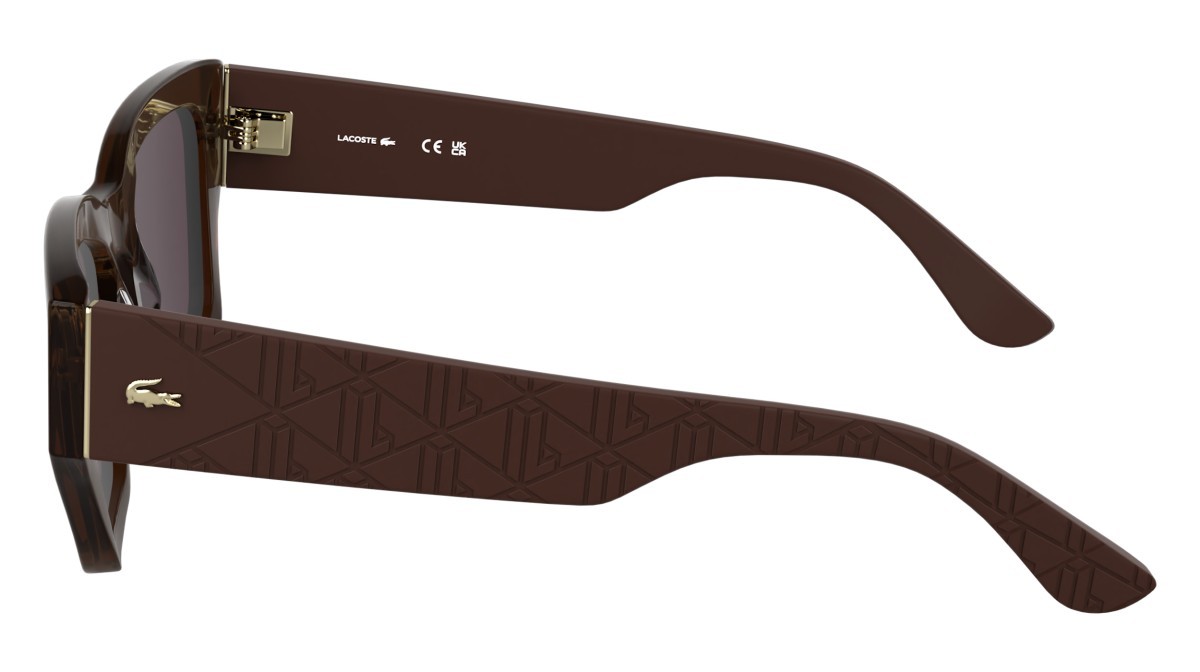 Occhiali da sole Lacoste L6053S (210) colore dark brown forma farfalla lenti solid wine