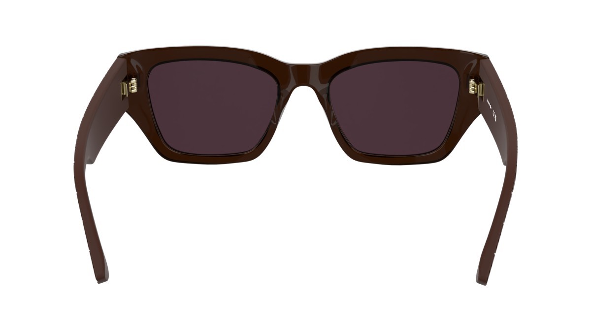 Occhiali da sole Lacoste L6053S (210) colore dark brown forma farfalla lenti solid wine