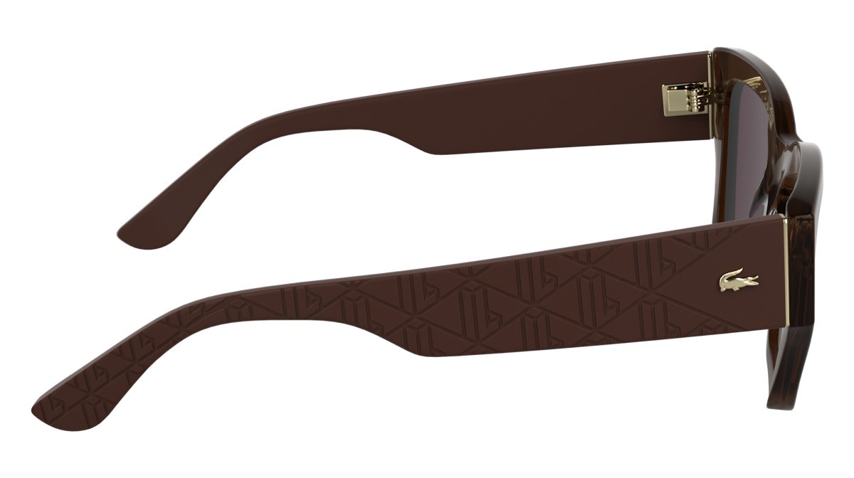 Occhiali da sole Lacoste L6053S (210) colore dark brown forma farfalla lenti solid wine
