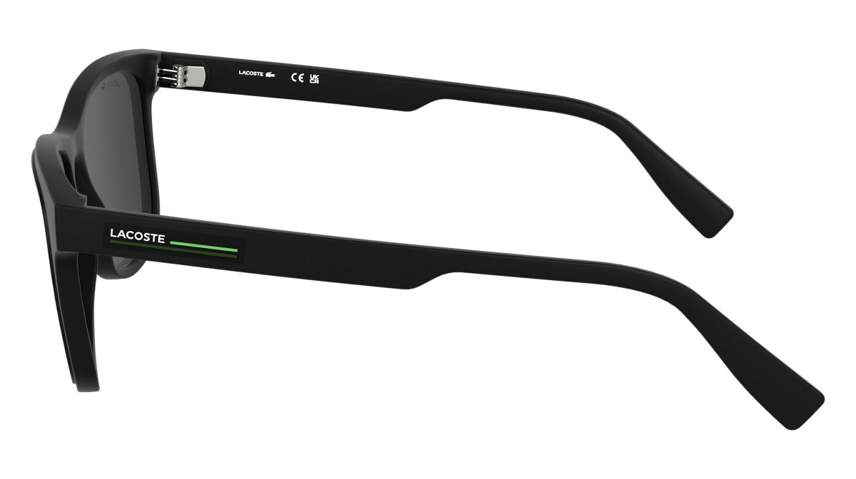 Occhiali da sole Lacoste L6054S (002) colore matte black forma rettangolare lenti solid grey