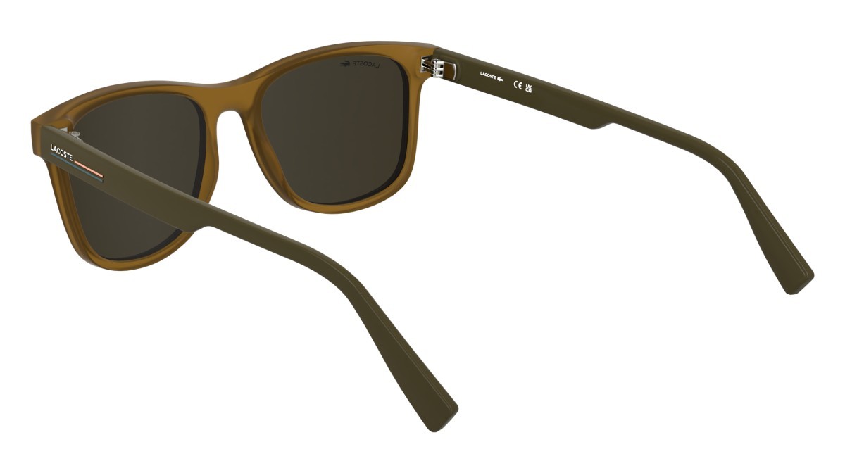 Sunglasses Lacoste L6054S (210) color transparent brown shape rectangle lenses solid brown