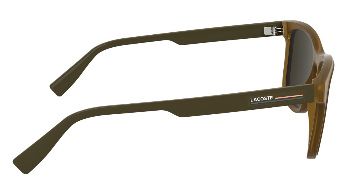 Sunglasses Lacoste L6054S (210) color transparent brown shape rectangle lenses solid brown