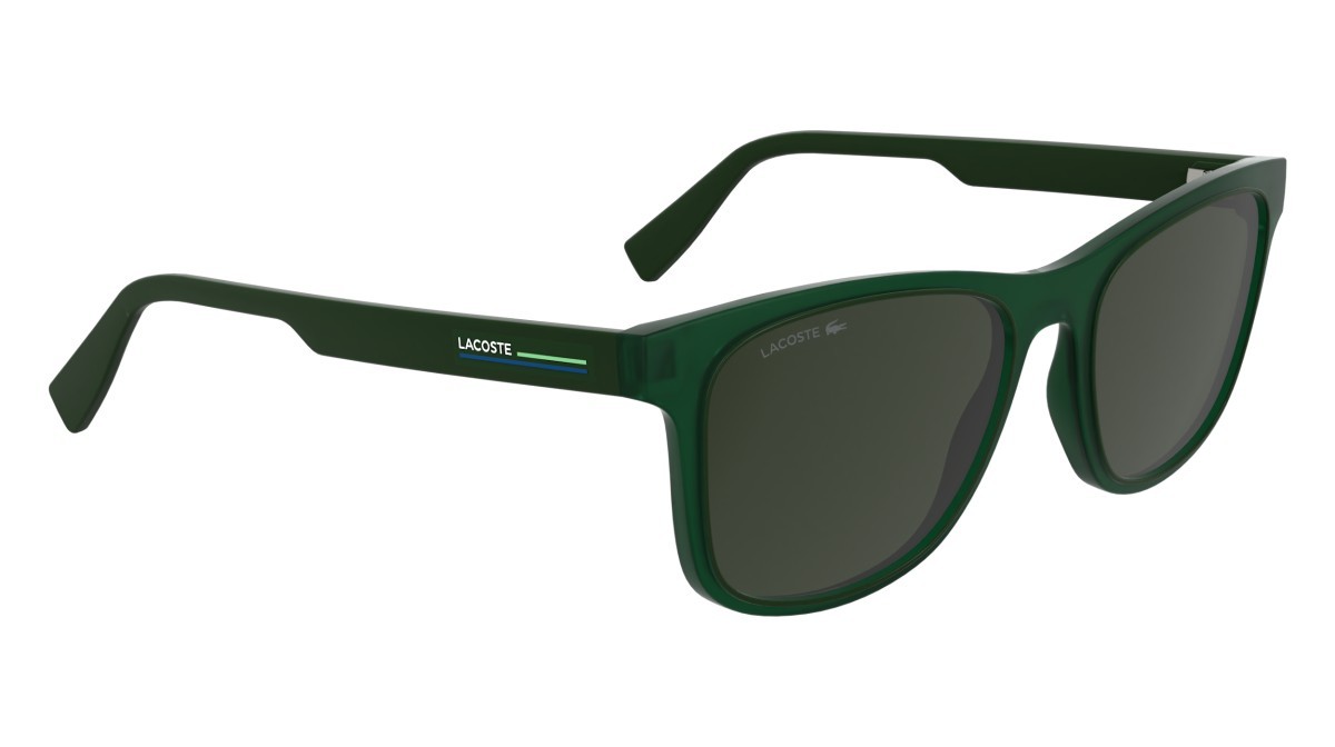 Occhiali da sole Lacoste L6054S (301) colore transparent green forma rettangolare lenti solid khaki