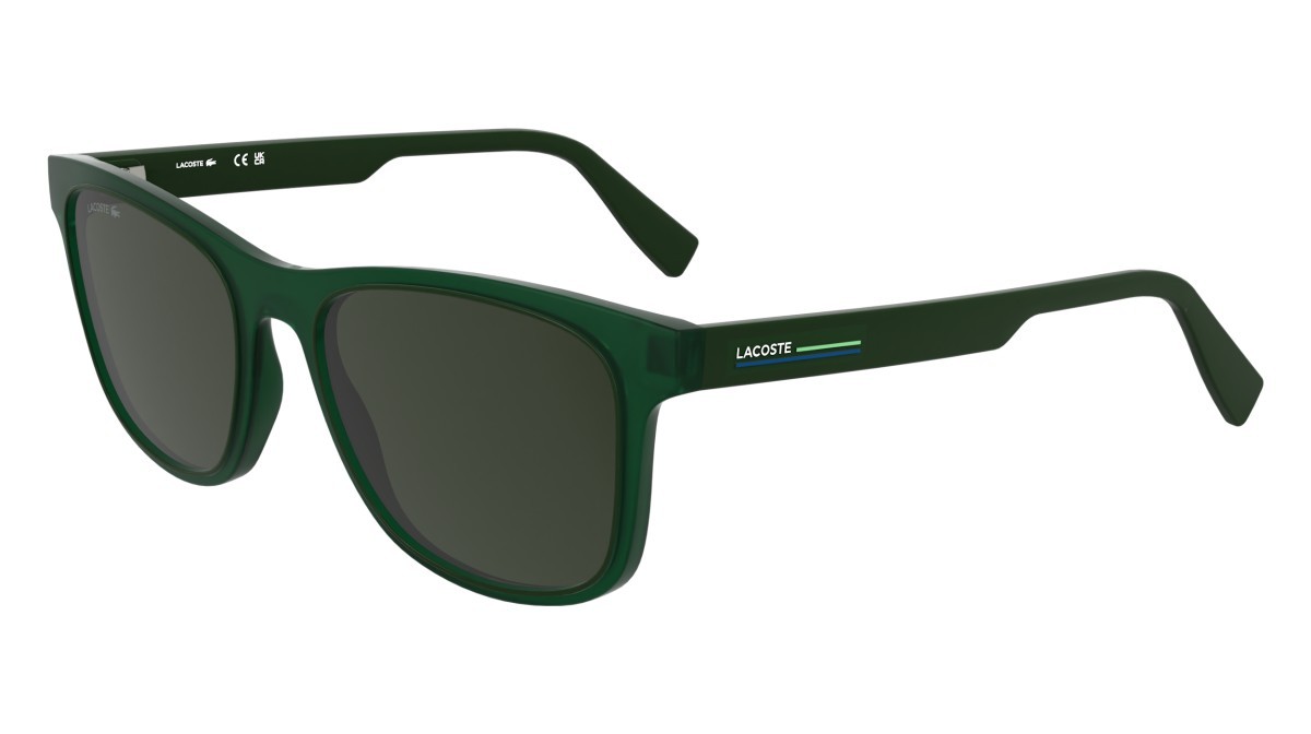 Occhiali da sole Lacoste L6054S (301) colore transparent green forma rettangolare lenti solid khaki