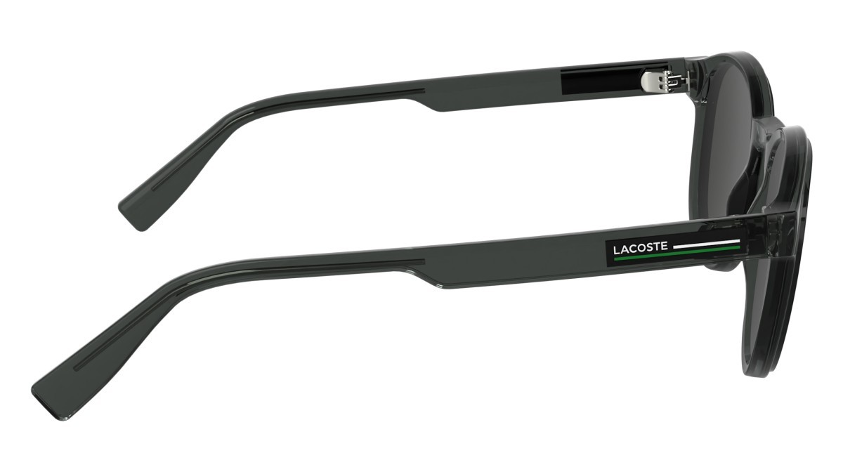 Sunglasses Lacoste L6055S (035) color transparent dark grey shape rectangle lenses solid grey