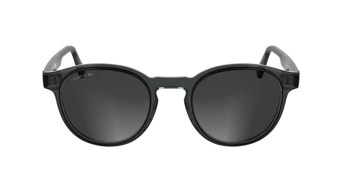Sunglasses Lacoste L6055S (035) color transparent dark grey shape rectangle lenses solid grey