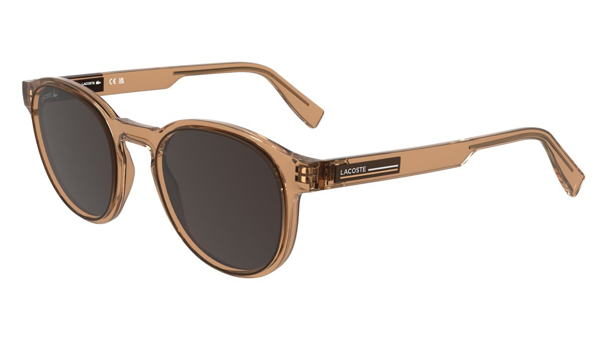 Occhiali da sole Lacoste L6055S (204) colore transparent brick forma rettangolare lenti solid mahogany