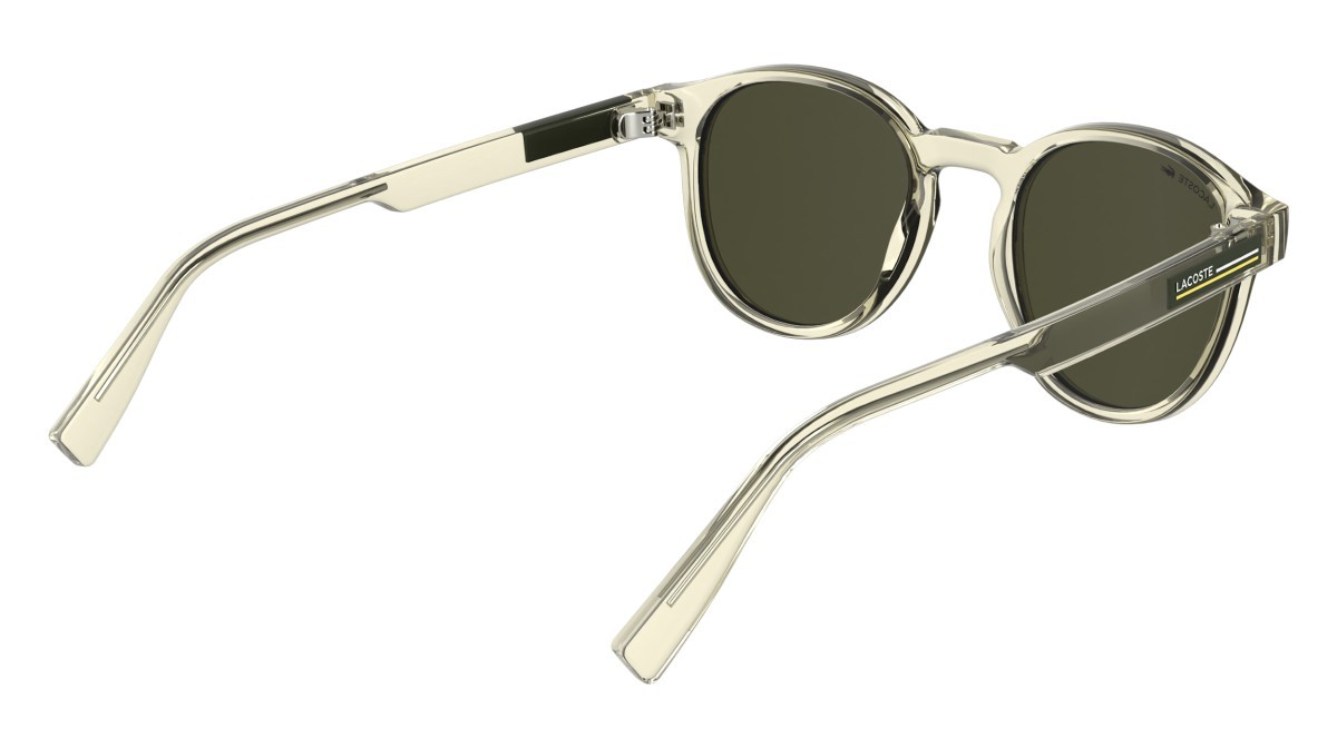 Sunglasses Lacoste L6055S (750) color transparent yellow shape rectangle lenses solid khaki