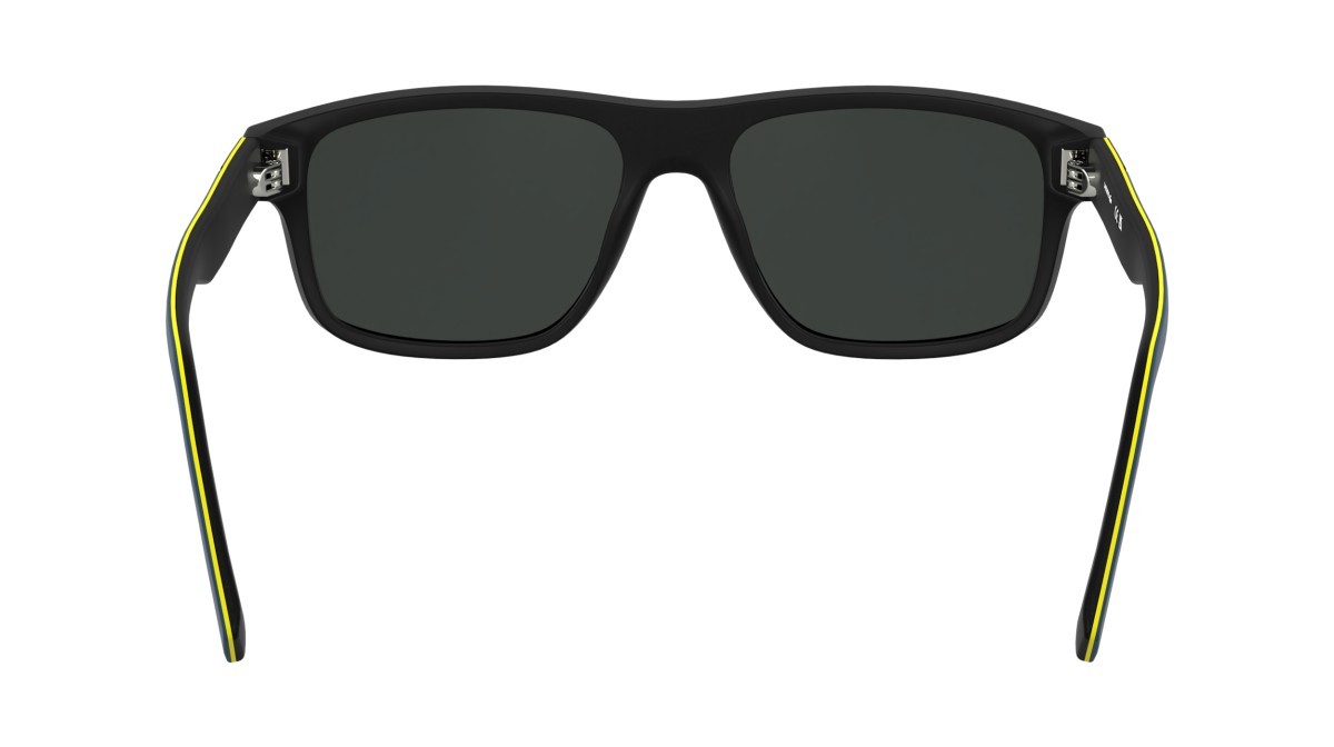Sunglasses Lacoste L6057S (002) color matte black shape rectangle lenses solid grey