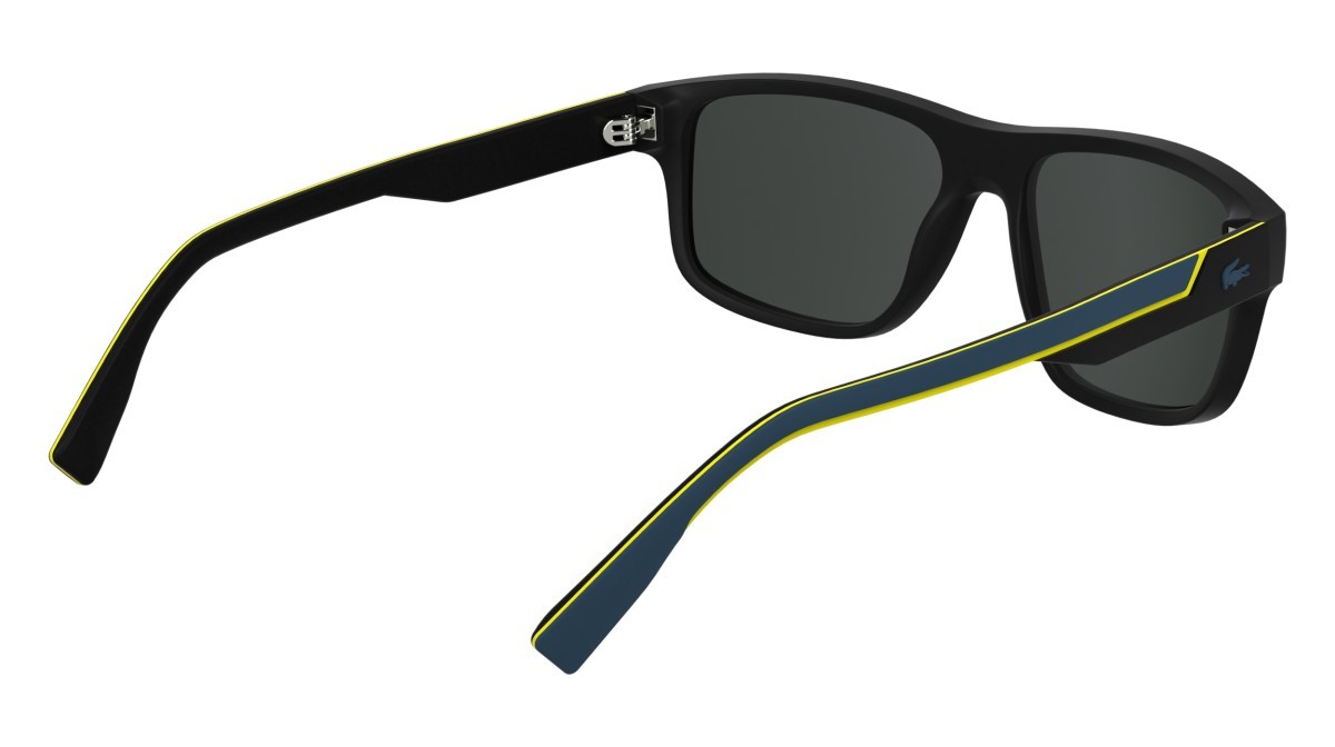 Sunglasses Lacoste L6057S (002) color matte black shape rectangle lenses solid grey