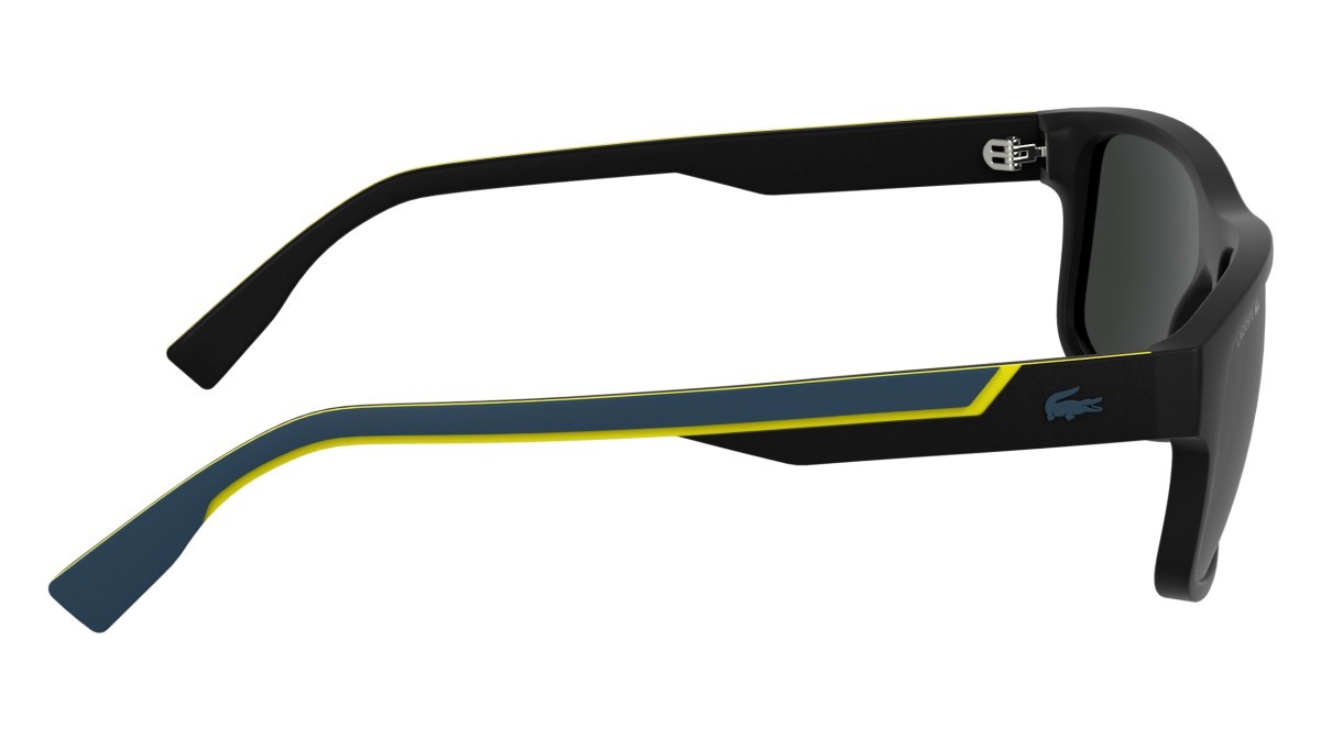 Sunglasses Lacoste L6057S (002) color matte black shape rectangle lenses solid grey