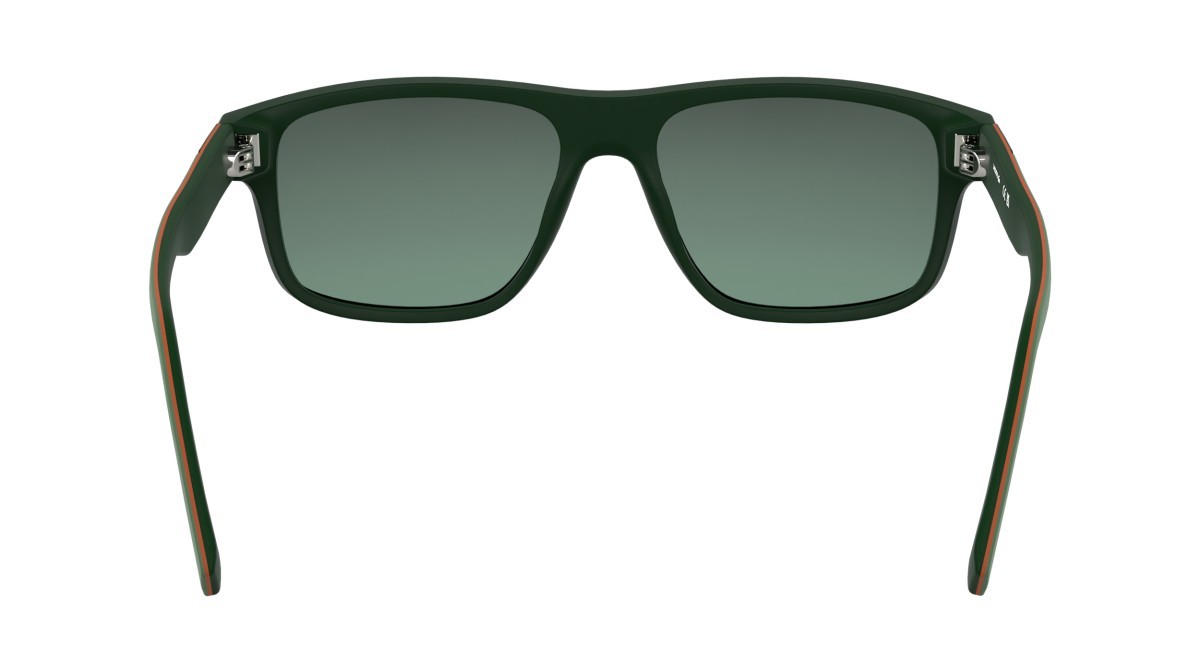 Sunglasses Lacoste L6057S (301) color matte green shape rectangle lenses gradient mirror green