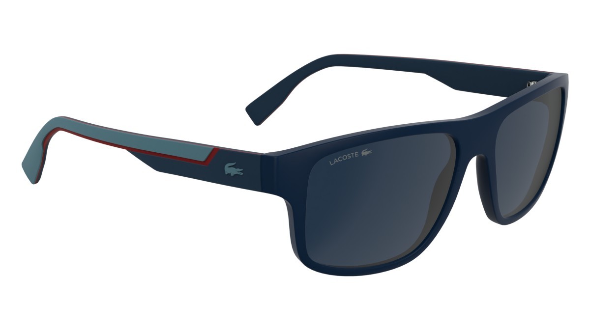 Sunglasses Lacoste L6057S (424) color matte blue shape rectangle lenses solid blue