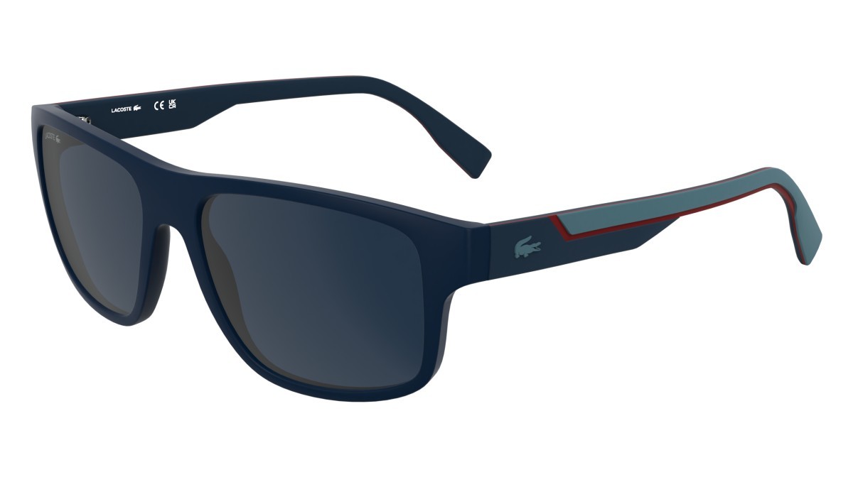Sunglasses Lacoste L6057S (424) color matte blue shape rectangle lenses solid blue
