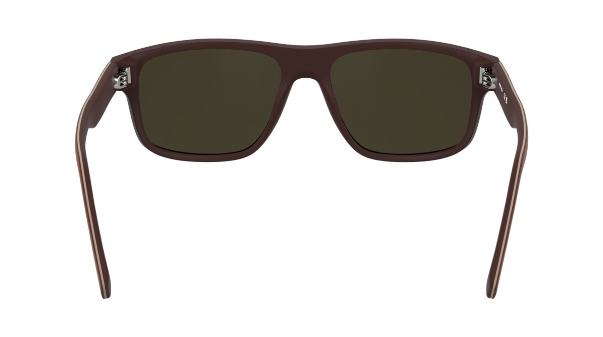 Sunglasses Lacoste L6057S (601) color matte burgundy shape rectangle lenses brown mirror