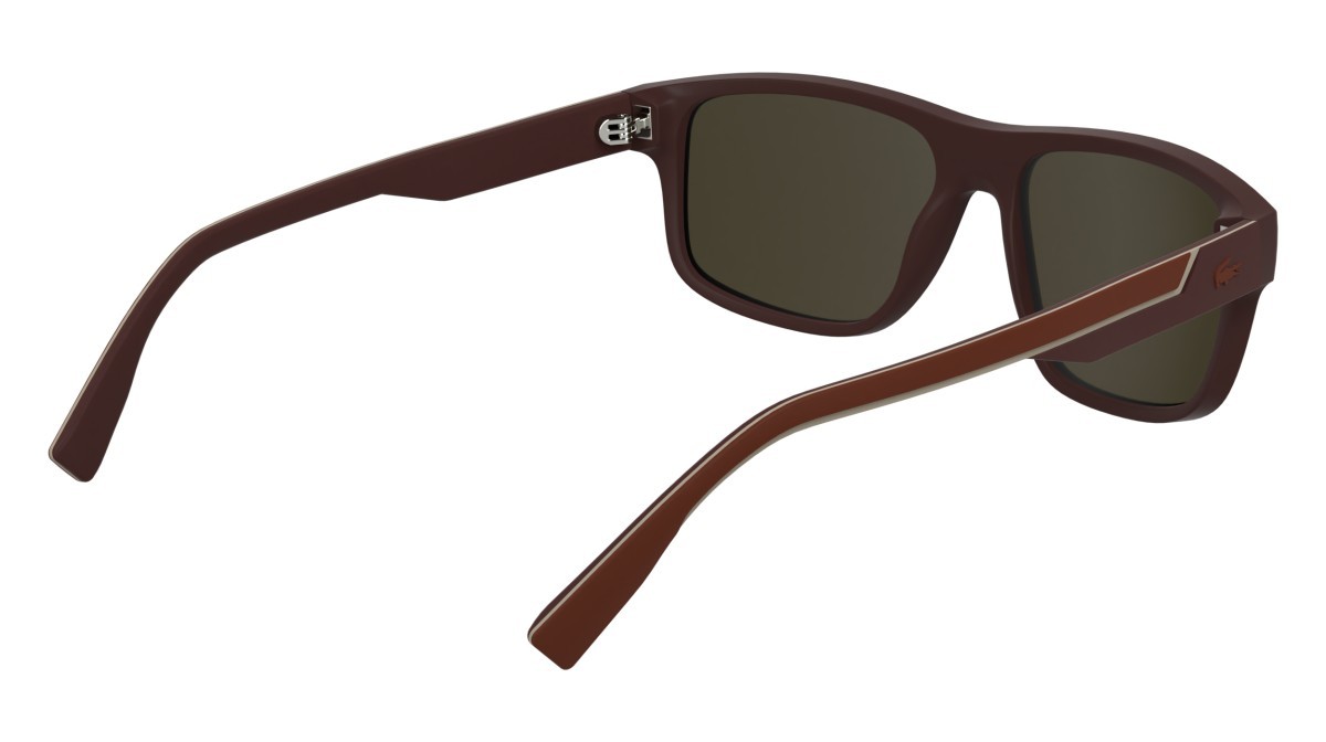 Sunglasses Lacoste L6057S (601) color matte burgundy shape rectangle lenses brown mirror