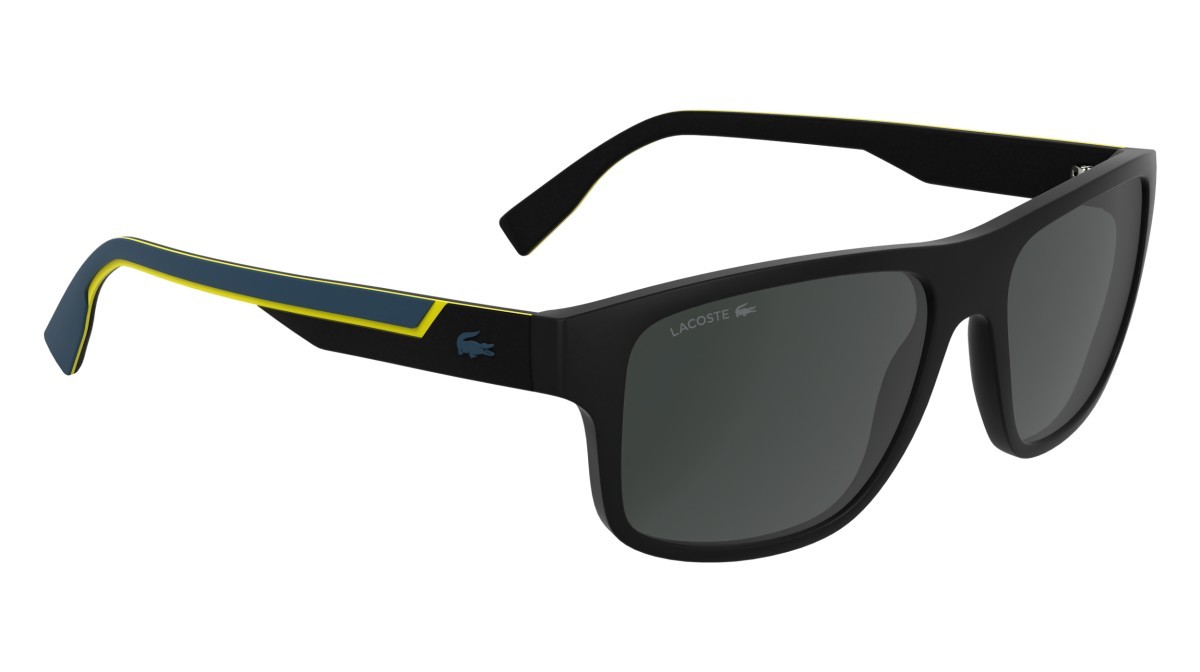 Sunglasses Lacoste L6057S N (002) color matte black shape rectangle 