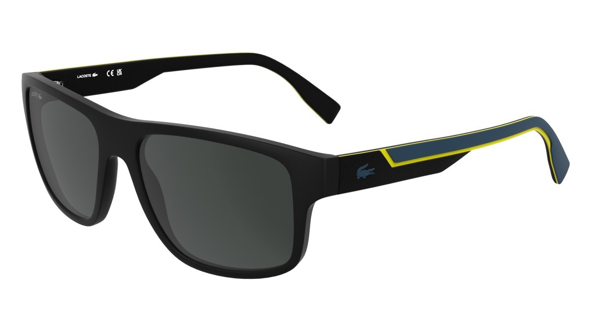 Sunglasses Lacoste L6057S N (002) color matte black shape rectangle 