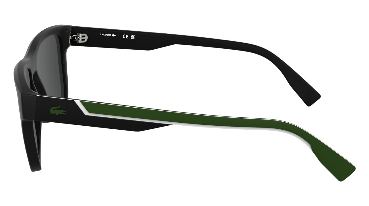 Sunglasses Lacoste L6058S (002) color matte black shape rectangle lenses solid grey