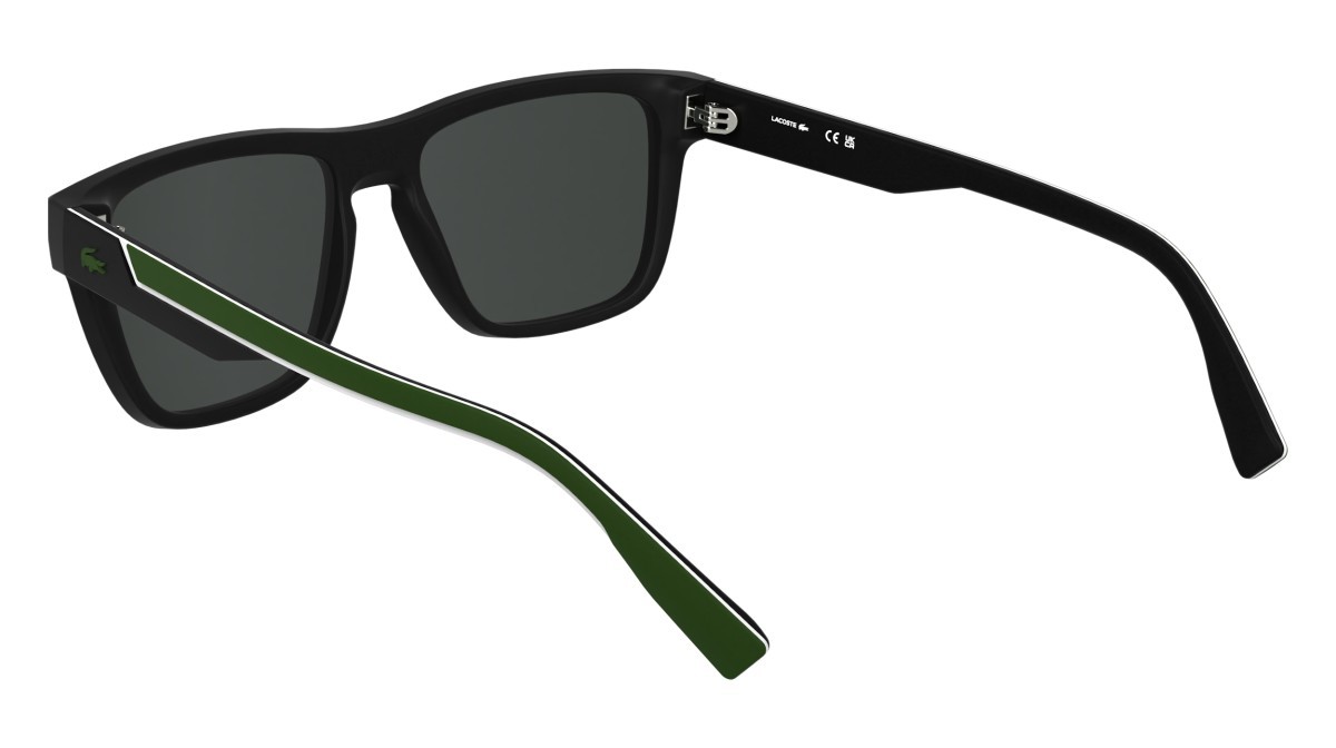 Sunglasses Lacoste L6058S (002) color matte black shape rectangle lenses solid grey