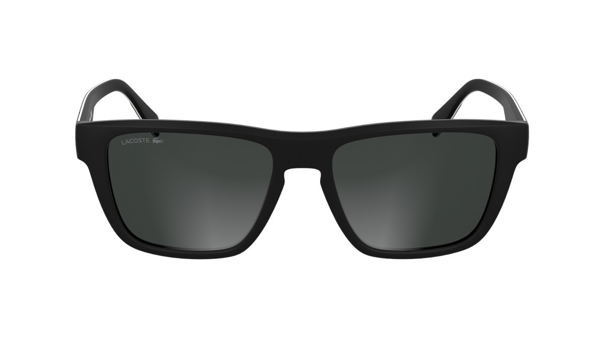 Sunglasses Lacoste L6058S (002) color matte black shape rectangle lenses solid grey