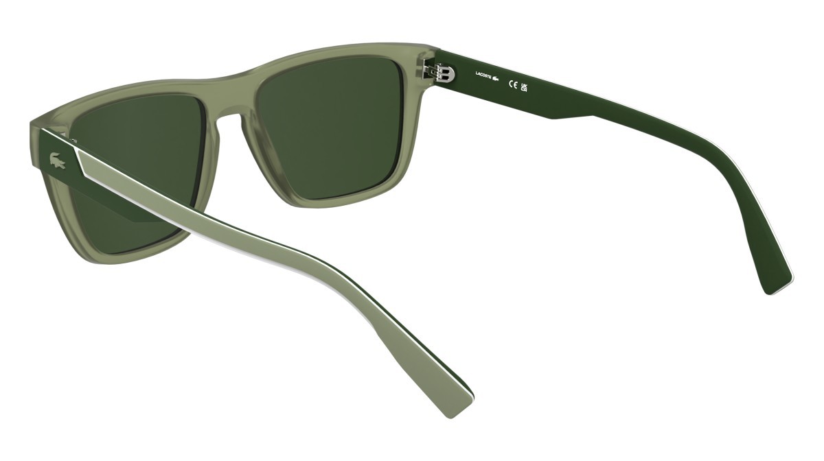 Sunglasses Lacoste L6058S (301) color matte khaki shape rectangle lenses solid green