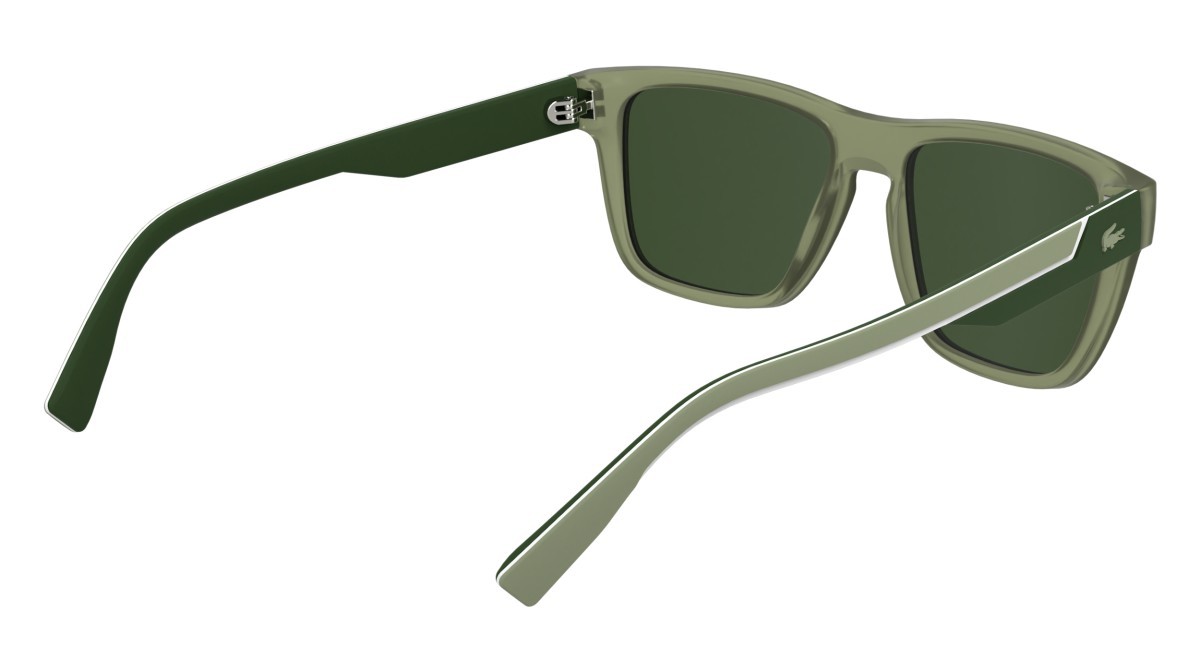 Sunglasses Lacoste L6058S (301) color matte khaki shape rectangle lenses solid green