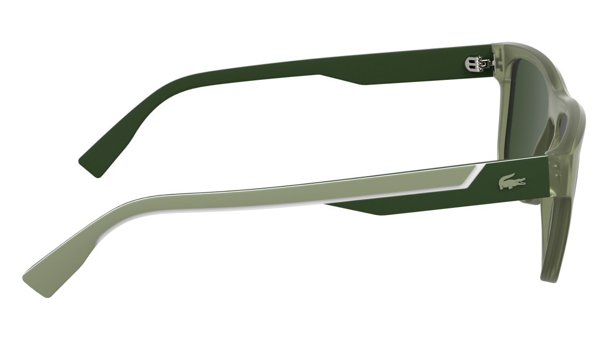 Sunglasses Lacoste L6058S (301) color matte khaki shape rectangle lenses solid green
