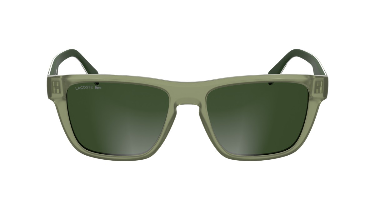 Sunglasses Lacoste L6058S (301) color matte khaki shape rectangle lenses solid green