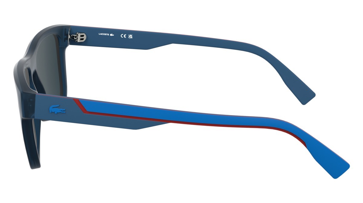 Sunglasses Lacoste L6058S (424) color matte blue shape rectangle lenses solid blue