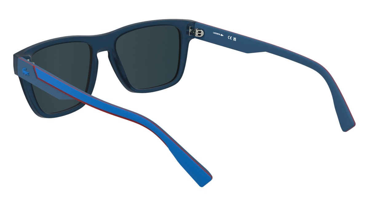 Sunglasses Lacoste L6058S (424) color matte blue shape rectangle lenses solid blue