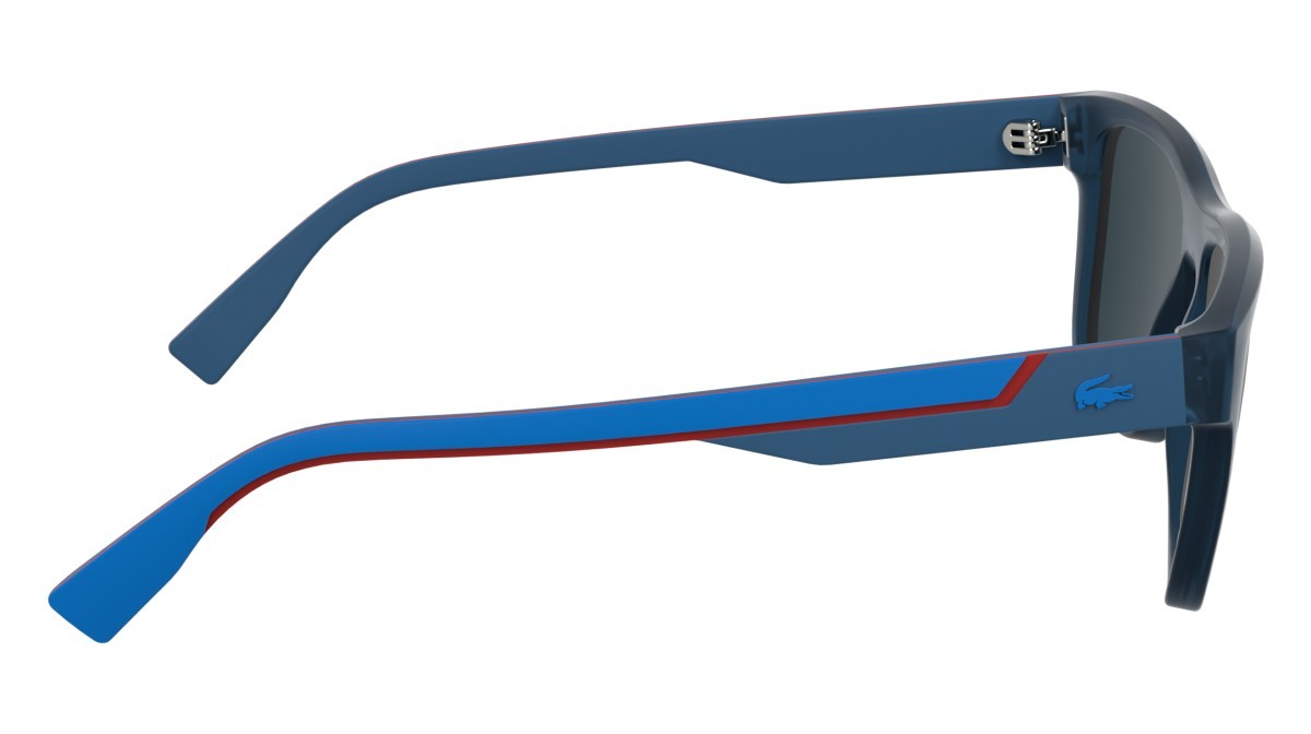 Sunglasses Lacoste L6058S (424) color matte blue shape rectangle lenses solid blue