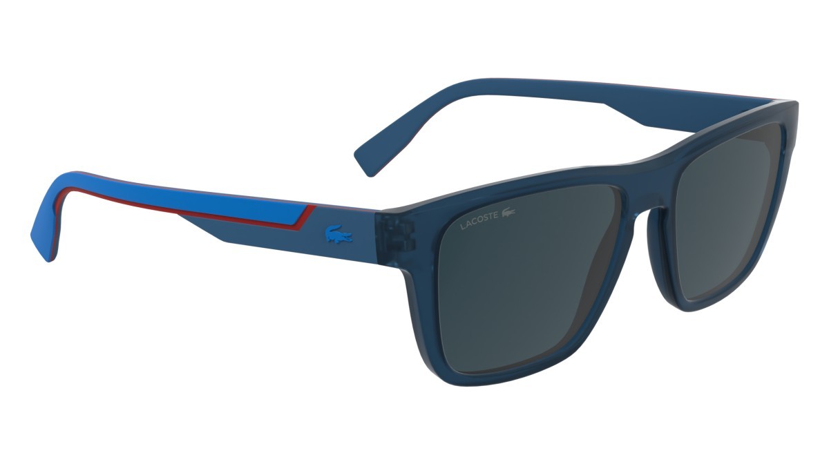 Sunglasses Lacoste L6058S (424) color matte blue shape rectangle lenses solid blue