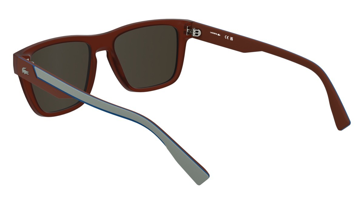 Sunglasses Lacoste L6058S (615) color matte red shape rectangle lenses solid brown